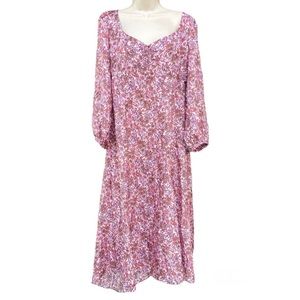 NWT J.Crew Sweetheart Long-Sleeve Midi Dress in Fête Floral #BK975